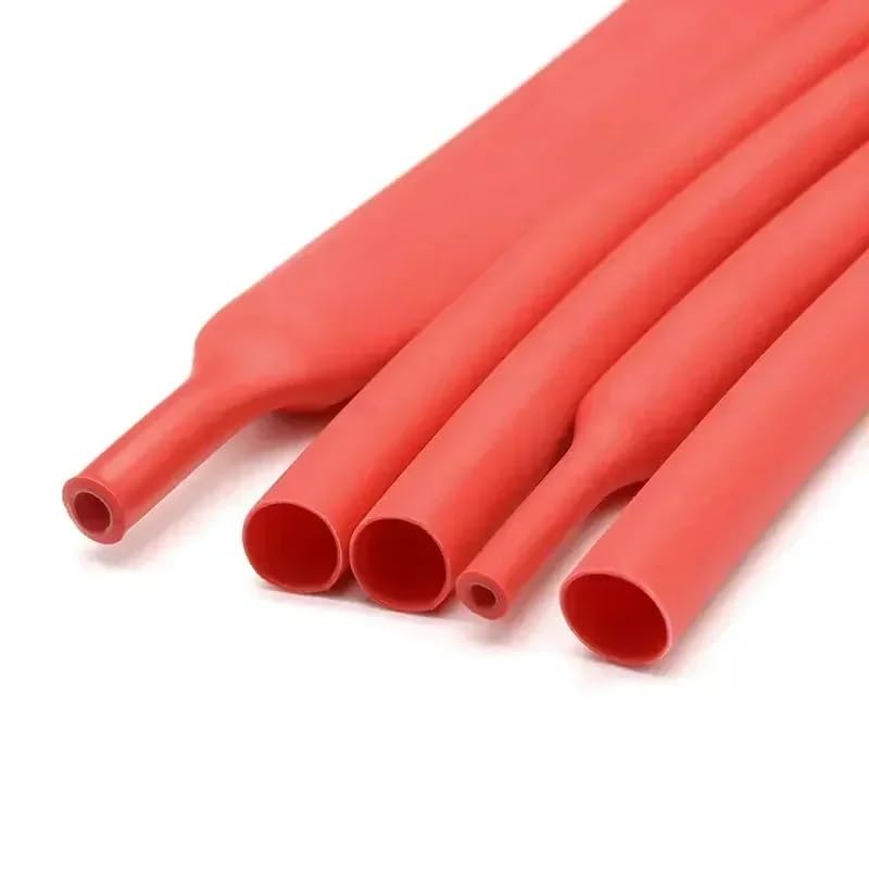 Protector de cable, tubo termorretráctil de 10/100 metros de diámetro, 2,4-6,4mm, funda de Cable térmico de poliolefina 3:1, aislado, negro y rojo(Red,6.4MM-100M)