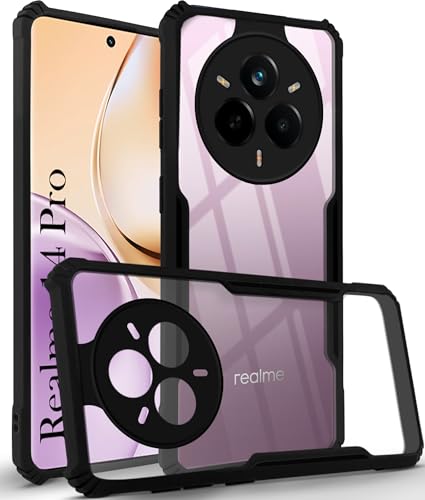 Image of Jkobi Back Cover Case for Realme 14 Pro (Shockproof with Polycarbonate Clear Panel | Professional Black)