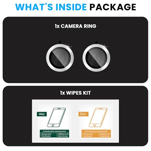 Image of FIRST MART Silver Camera Ring Guard Protector for Oppo Reno 15 Pro | Tempered Glass with Metal Alloy Rings, HD Clear, Scratch Resistant, Case-Friendly | Pack of 1