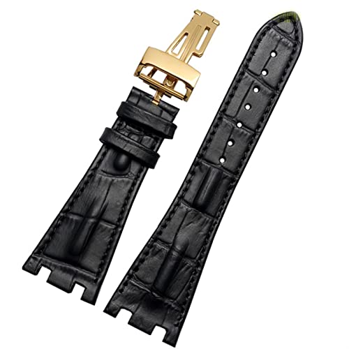 Bracelet crocodile 28mm pour AP Royal Oak Offshore cuir haut de gamme