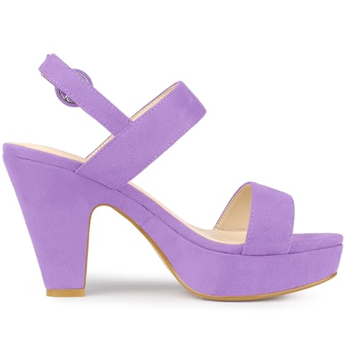 Image of Allegra K Women's Slingback Platform Heels Chunky High Heel Sandals