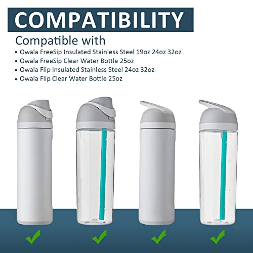 Silicon Replacement Straws for Owala FreeSip 19oz 24oz 32oz Water Bottle, 6pcs Reusable Straws With Cleaning Brush for Owala Insulated 24oz 32oz and Flip 25oz, Accessories - Image 3