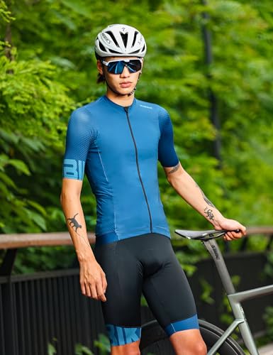 INBIKE Conjunto masculino de jérsei de ciclismo refletivo respirável para ciclismo shorts e camisas