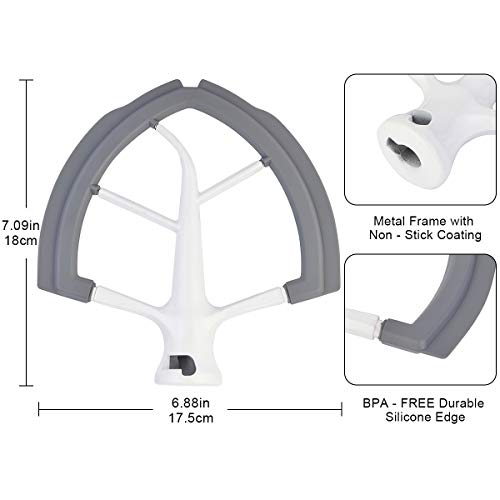 Flex Edge Beater for KitchenAid Bowl-Lift Stand Mixer - 6 Quart Flat Beater Blade with Flexible Silicone Edges