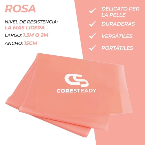 Coresteady Gomas elásticas de musculación para Hombres y Mujeres - Banda elástica - Tonifica y desarrolla Fuerza, flexibilidad y Masa Muscular - Incluye guía de Ejercicios - imagen 2