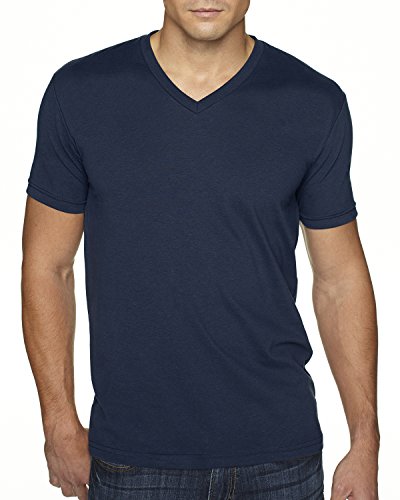 Next Level Men's Premium Sueded Short Sleeve V-Neck T-Shirt, M, MIDNIGHT NAVY