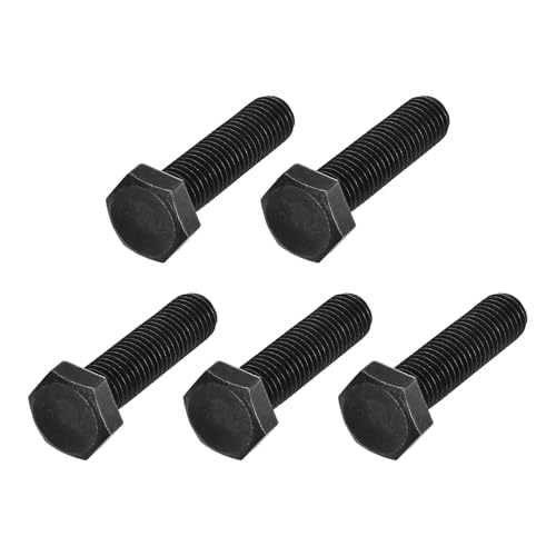 Image of METALLIXITY Hex Bolts (M14-2x55mm) 5Pcs, Carbon Steel Fully Threaded Black Oxide, Coarse Thread UNC Hex Head Screw Bolt - for Furniture Repair