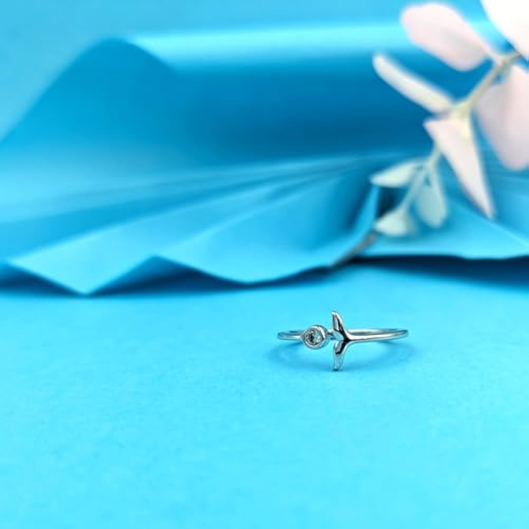 Sterling Silver Dolphin Adjustable Ring, Gift for Her
