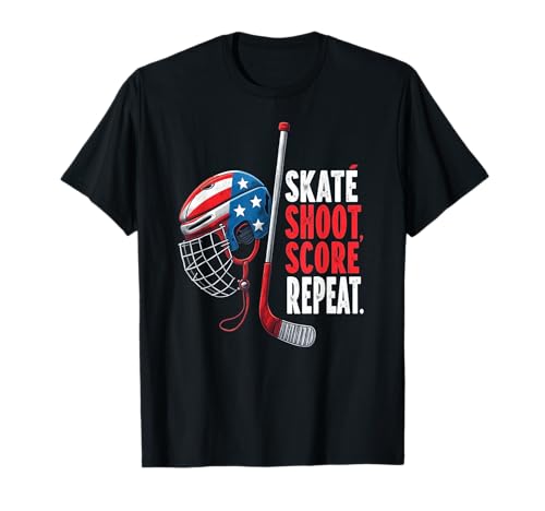Youth USA Ice Hockey Jersey Ice Boys Hockey Birthday T-Shirt