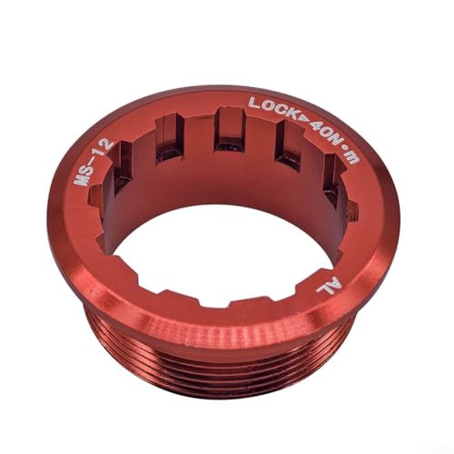 Fahrradkassetten-Verriegelungsring für MicroSpline 12-Gang-Rostbeständige CNC-Aluminium-Schwungradabdeckung, perfekt für Radsportbegeisterte (rot)