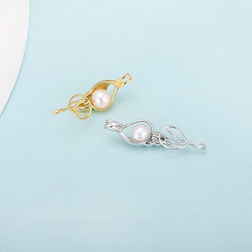 Miniatura 4 de Colgantes de jaula de caracola, dije de manualidades para hacer collares, pulseras, joyas (plata de ley, chapado en oro de 24 quilates), Metal, no