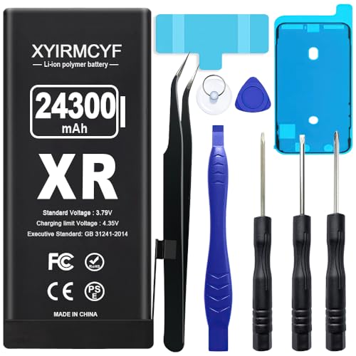 XYIRMCYF Super Capacity 24300mAh Battery Compatible with iPhone XR 0 Cycle Li-Polymer Replacement Battery for iPhone XR with Professional Repair Tool Kit
