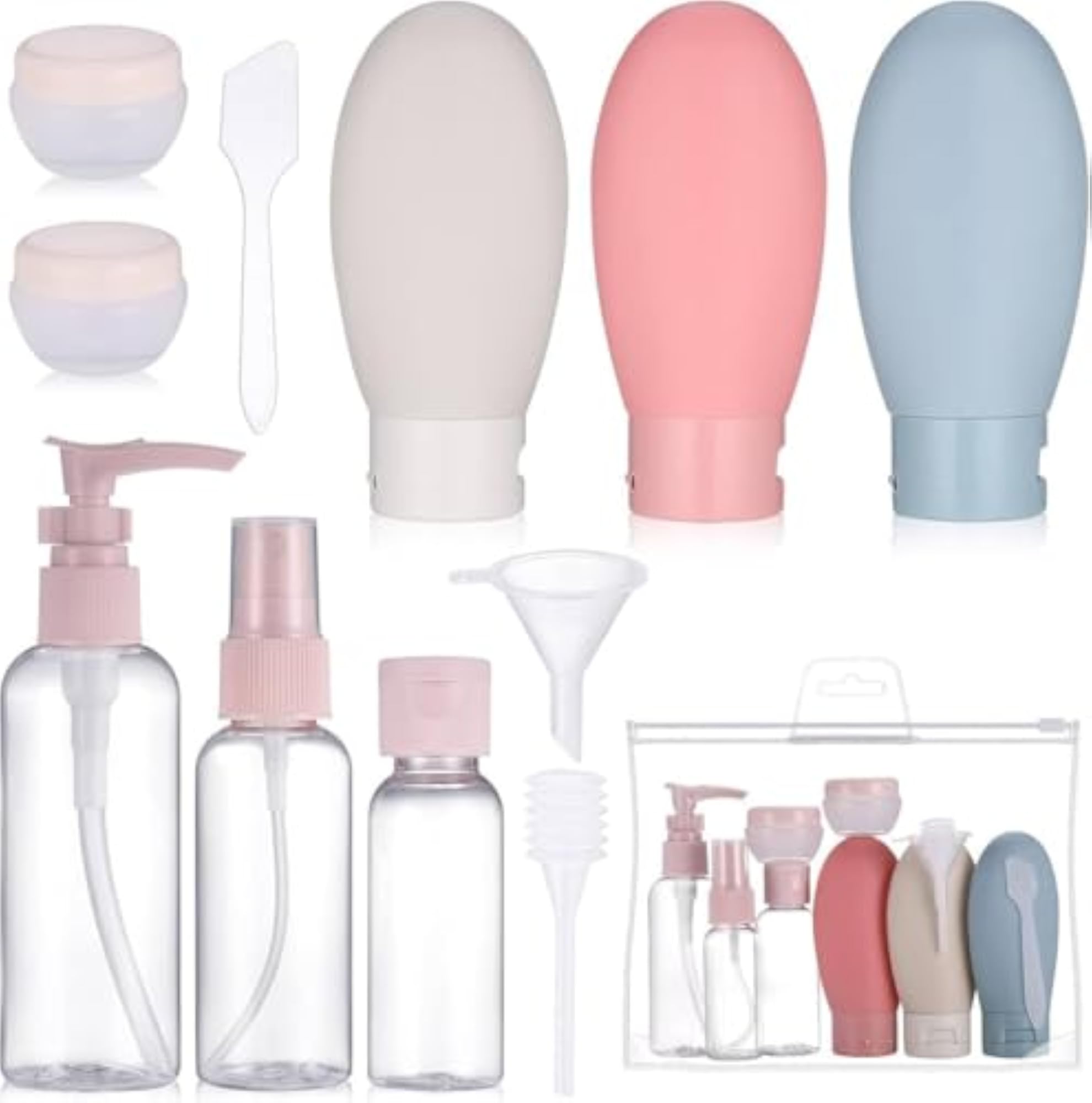 11 Pcs Travel Bottle Kit for Toiletries, Leak Proof