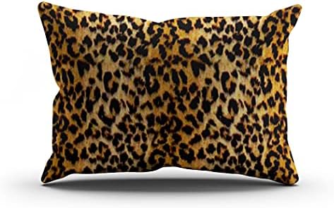 Skully Beauty Boudoir Leopard Skin Animal Print Hidden Zipper Home Decorative Rectangle Throw Pillow Cover Cushion Case 12x20 Inch Design Printed Pillowcase