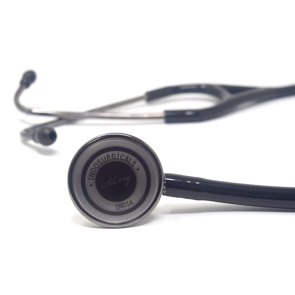 IS IndoSurgicals Silvery III-SS Stethoscope (Black) 4