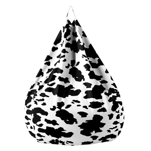 Odot Pouf Poltrona a Sacco, Serie di Mucche, Poltrona Sacco, Sacchetto di Fagioli con Manico, Bean Bag, per Decorazione della Soggiorno Giardino Salotto, Senza Ripieno (S(70 * 80cm),tigrato)