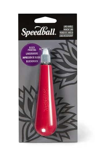 Speedball Lino Handle, Carded, For Block Printing, Carving, Red, For Art, Craft, Printmaking, Home, Block Printers, Studio, Artists, Stamping, Linoleum, Graphics