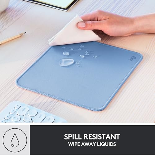 Mouse Pad - Studio Series, per Computer con Base in Gomma Antiscivolo, Scorrimento Facile, Resistente agli Schizzi, Materiali Durevoli, Portatile, Design Moderno - Blu - Mousepad - Immagine 2