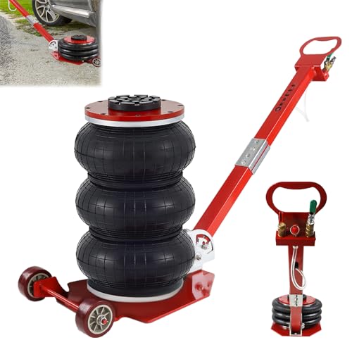 LARS360 Gato hidráulico neumático 3T para coche, 150-400 mm, altura de elevación, elevación rápida, elevador de aire con mango ajustable, gato hidráulico de 6600 LBS para coches familiares, minivans,