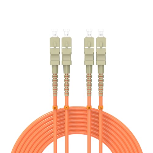 Image of 75Meters 246ft SC /UPC-SC /UPC Multi-Mode Fiber Optic Cable SC to SC OM1 Jumper Optical Patch Cord Duplex 62.5 /125um Orange SC-SC