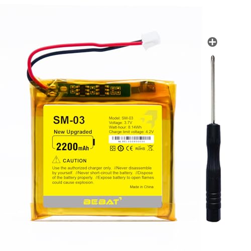Image of 2200mAh SM-03 Replacement Battery for Sony WH-1000XM3 /WH-1000XM4 /WH-XB900N /WH-H910N /WH-CH710N Bluetooth Wireless Noise canceling Stereo Headset SM-03 SP 624038