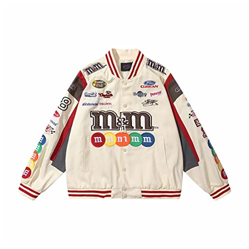KAYIN Mens Embroidery Jacket Patchwork Baseball Jackets