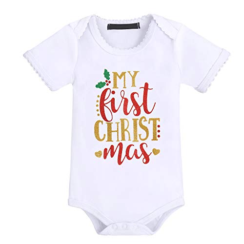 My First Valentine's Day Easter Outfit Baby Girls Romper+Ruffle Tulle Skirt+Sequins Bow Headband+Leg Warmers Socks Party Dress Up 4Pcs Photo Cake Smash Clothes Set Red-My First Christmas 1T #TOP2