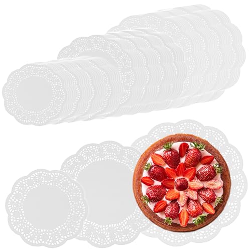 com-four® base per torta 72x [ Ø 21 cm | 26 cm | 30 cm ] - punte per torta come base per decorare e servire - piatti per torta bianchi in carta (72 pezzi - 3 misure)