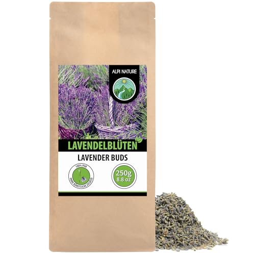 Alpi Nature Lavendel getrocknet 250g, Lavendelblüten für Tee, Lavendelblüten getrocknet, Lavendeltee
