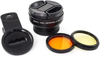 CoralVue IceCap Stackable Clip-on Multi-Lens Kit for Mobile - Wide Angle, Fixed Focus, Plastic, Modular, Clip-on Design, Yellow, Orange