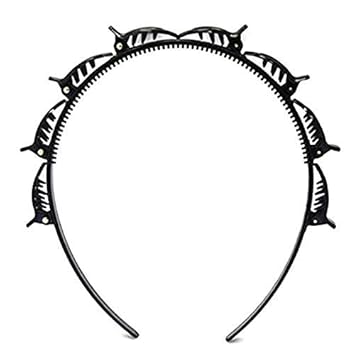 SWAMEY Double Layer Twist Plait Headband Plastic Hair Clips Hair Pin for Women and Girls Hairstyle Hair Tools (Pack of 1, Black-Brown)