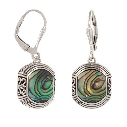 Boucles d'oreilles argent 925 Aden anti-allergie nacre abalone véritable