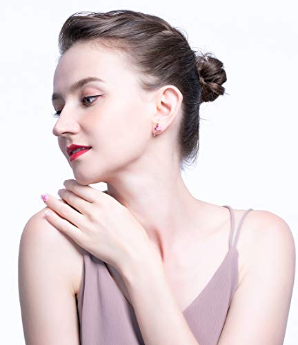 Pink Flamingo Bird Shape Rose Over Sterling Silver Pink Cz Stud Earrings For Women Teens Girls By Ginger Lyne #TOP6