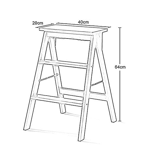Tabouret d'escalade d'intérieur pliant en bois massif vert 40x20x64cm