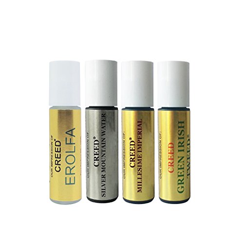 Premium Perfume Oil IMPRESSION of Creed: 4 Piece Bundle Set of Erolfa Oil