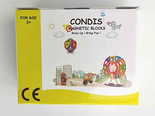 CONDIS Klocki Magnetyczne 120 Części, Magnetyczne Klocki dla dzieci Konstrukcyjne zabawki dla 3 4 5 6 7 Latka Prezent Chłopców Dziewczynek Kreatywne Zabawki Gry Przedszkola Świąteczne Prezent
