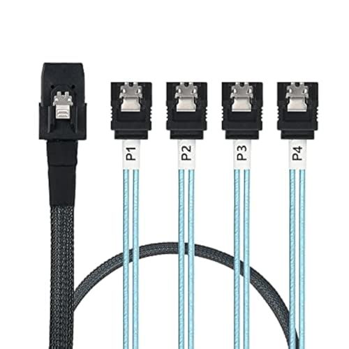 Cable Mini SAS SFF-8087 a 4 SATA de 1 metro para conexion de discos y controladoras