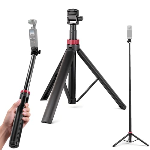 Repmidfer 81 Extendable Tripod for DJI Osmo Pocket 3/4 Accessories Portable Selfie Stick Stand w 1/4 Screw for Camera Video Light Smartphone Lightweight Aluminum Travel Tripod for Hiking Vlogging
