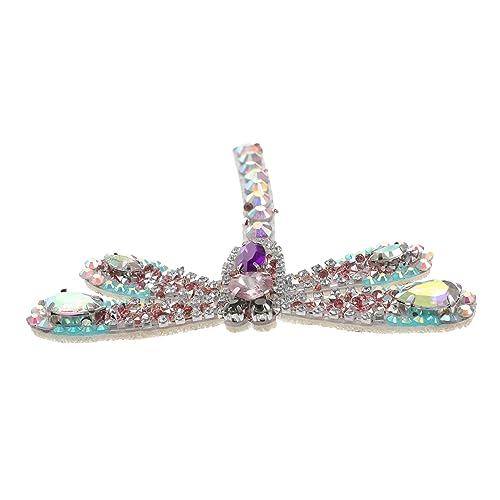 VALICLUD Adhesivo De Tela Inferior Con Pegamento Caliente Pin De Solapa Pegatinas Con Cuentas Zapatos Decorativo Corpiño Libélula Borde Joyas Chaquetas Bordado Pedrería Rosa