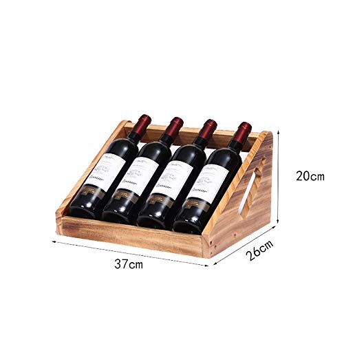 Soporte para 4 Botellas de Madera Sólida 37x26x20 cm miniatura 2
