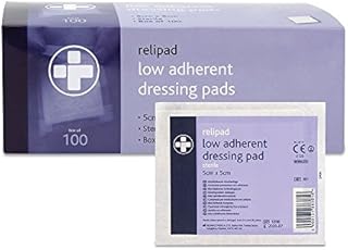 Relipad REL381 Low Adherent Dressing Pad, 5 cm W x 5 cm L (Pack of 100)