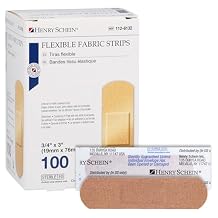 Henry Schein Sterile Adhesive Fabric Bandages, 3/4" x 3" Box of 100 Flexible, Breathable Strips Soft, Stretchable Wound Covers for First Aid, Medical Use, Clinics & Emergency Kits