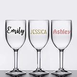 Personalized Reusable Acrylic Wine Glass 8 oz.