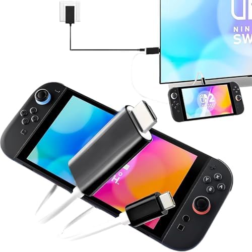 （05:30時点） Switch 2 ドック【新登場- 直接にTV出力】スイッチ2ドック HDMI2.0/4K@60Hz/PD100W Type-C 出力 ROG ALLY/X/Steam deck/Oled/旧型Switch/EL兼用TVドック HDMI変換 小型 遅延なし 多機能 アダプター 旅行 出張 持ち運び便利 ノートパソコン/タブレット (白黒)