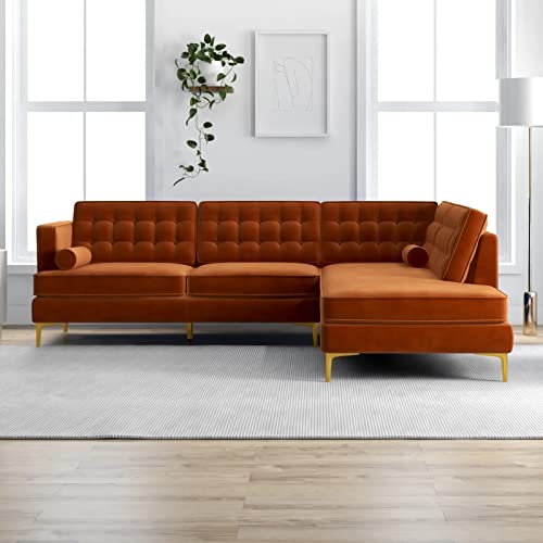 Image of Hector 6 Seater L Shape Sofa Set for Living Room | Solid Wood Sofa Set 6 Seater| Premium Fabric Sofa Set with Lounger.