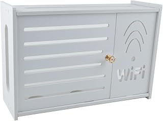 ZYWUOY Wireless Router Rack, Living Room Wall-mounted WiFi Storage Box, Wall Router Storage Box Wall Decoration for The Wall, For Desk Bedroom Apartment- Single Door