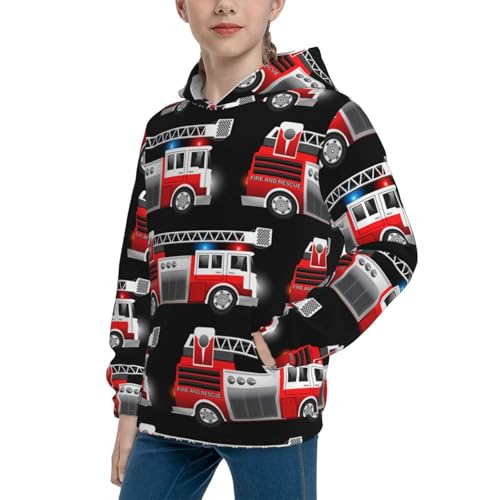 Fire and Rescue Truck Kid Hoodies Boys Sweatshirts Girls Pullover with Pocket2