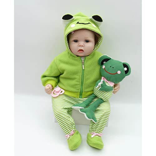 Cakunmik Reborn Baby Doll Kleinkind Lebensechte Real Soft Touch Silikon Simulation mit handgezeichneten Haaren… – Bild 4