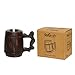 GoCraft Handmade Wooden Beer Mug with 18oz Stainless Steel Cup | Great Beer Gift Ideas Wooden Beer Tankard for Men | Vintage Bar accessories - Barrel Brown Classic Design