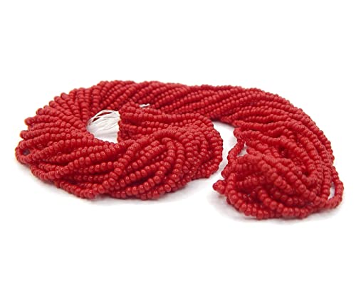 Perlin Seed Beads 2 mm Preciosa Ornela Czech 9000 Pieces CZ Glass Beads 11/0 24 on Multiple Strands (Dark Red Opaque) - Image 4